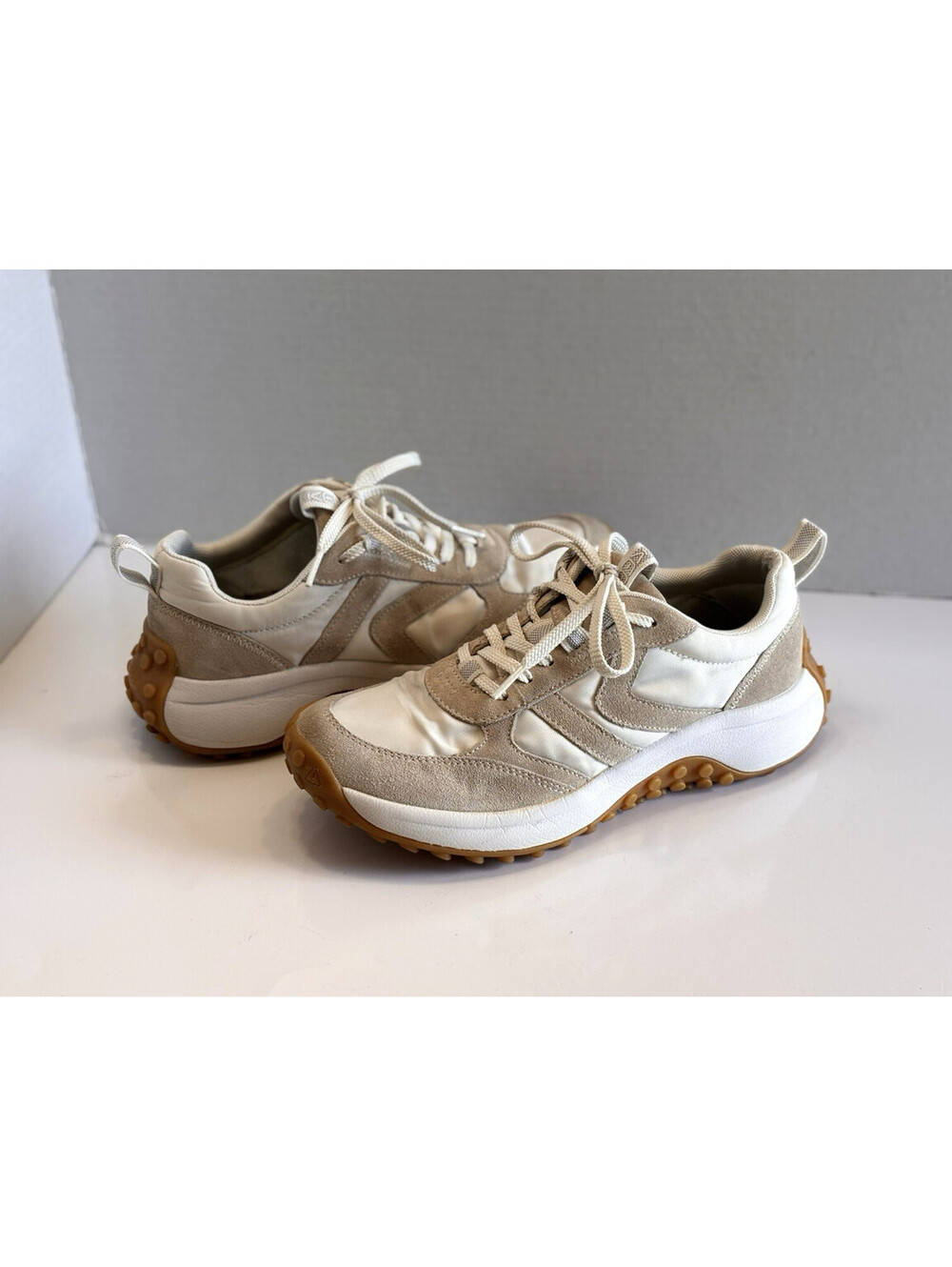 Keen KS86 Sneaker Birch/Star White Leather Women's Size 7 Wide Hiking Shoes Lace